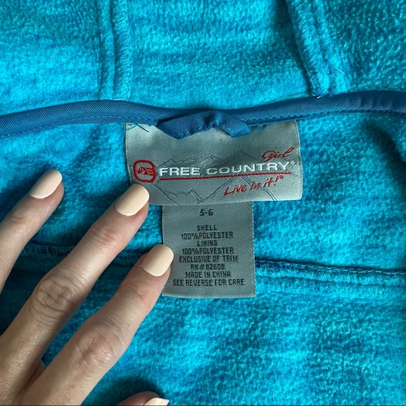 Free Country Teal Fleece Hooded Zip Up Jacket - Picture 2 of 13